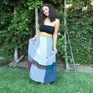 Vintage Patchwork Maxi Skirt